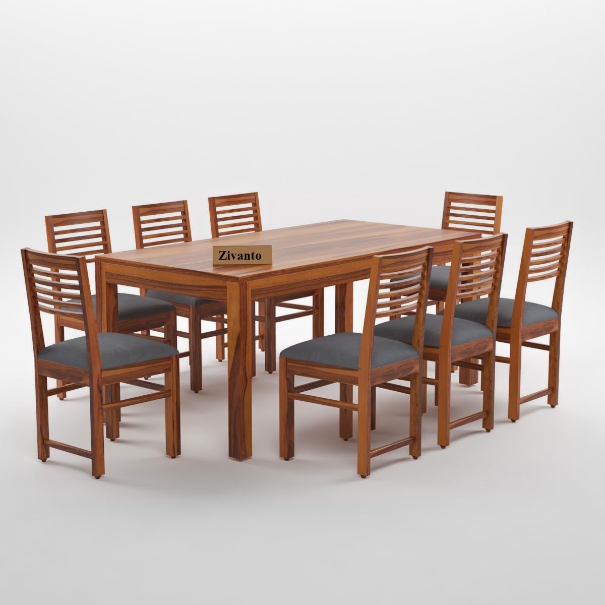 Zivanto Sheesham Wood Dining Table 8 Seater | Rectangle Eight